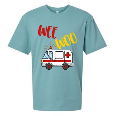 Wee Woo Ambulance Amr Funny Ems Emt Paramedic Gift Sueded Cloud Jersey T-Shirt