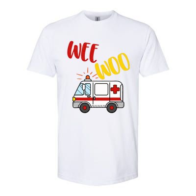 Wee Woo Ambulance Amr Funny Ems Emt Paramedic Gift Softstyle® CVC T-Shirt