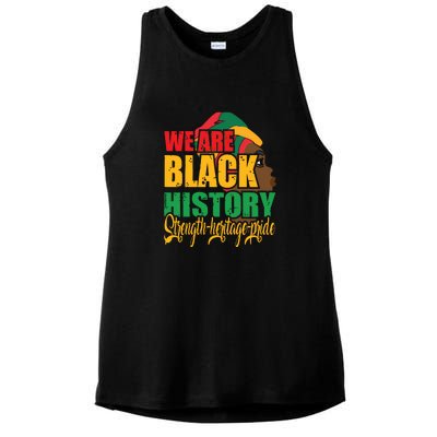 Womens We Are Black History Strength Heritage Pride Ladies PosiCharge Tri-Blend Wicking Tank