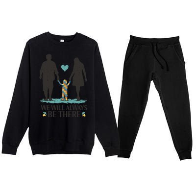 We Will Always Be There Autism Parent Premium Crewneck Sweatsuit Set