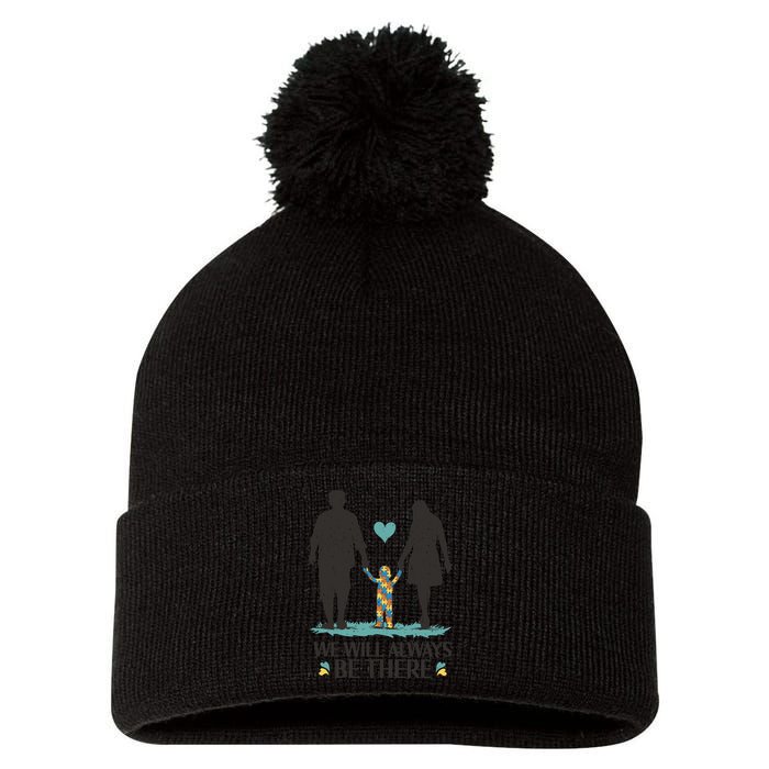 We Will Always Be There Autism Parent Pom Pom 12in Knit Beanie