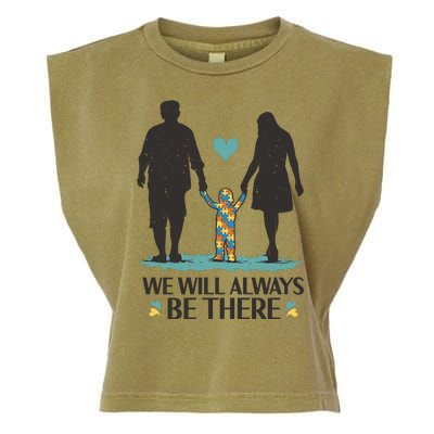 We Will Always Be There Autism Parent Garment-Dyed Women's Muscle Tee