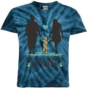 We Will Always Be There Autism Parent Kids Tie-Dye T-Shirt