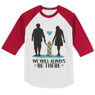 We Will Always Be There Autism Parent Kids Colorblock Raglan Jersey