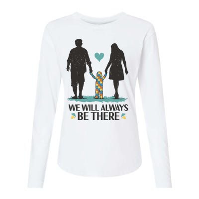 We Will Always Be There Autism Parent Womens Cotton Relaxed Long Sleeve T-Shirt