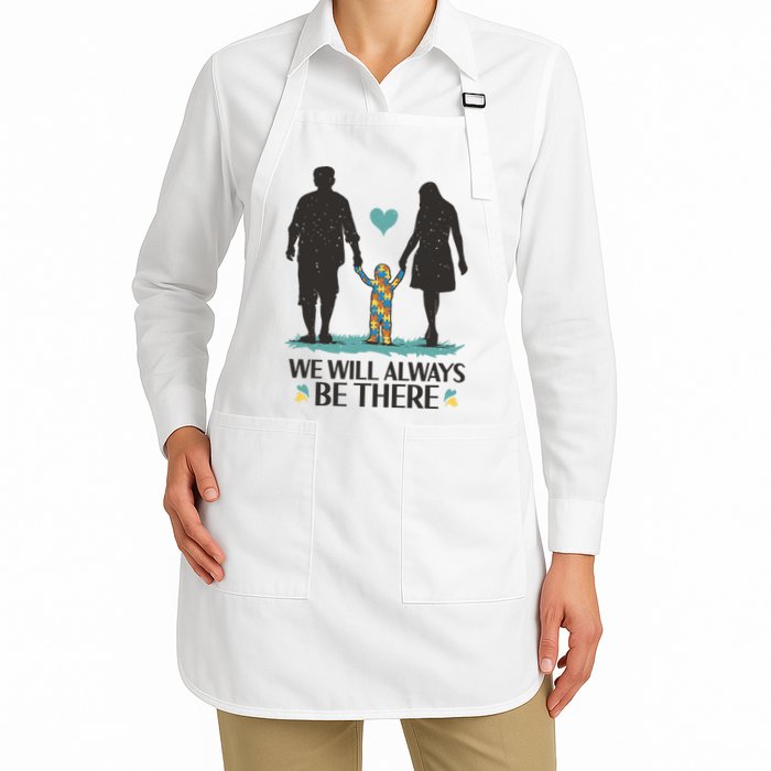 We Will Always Be There Autism Parent Full-Length Apron With Pockets