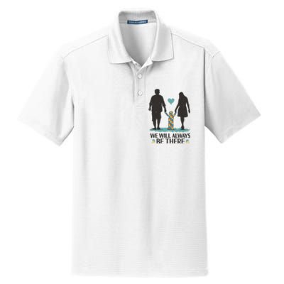 We Will Always Be There Autism Parent Dry Zone Grid Polo