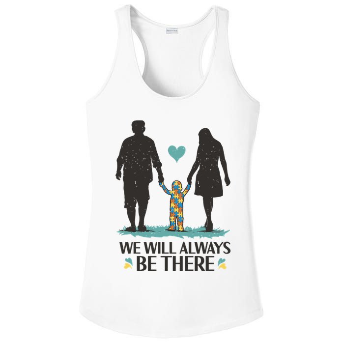 We Will Always Be There Autism Parent Ladies PosiCharge Competitor Racerback Tank