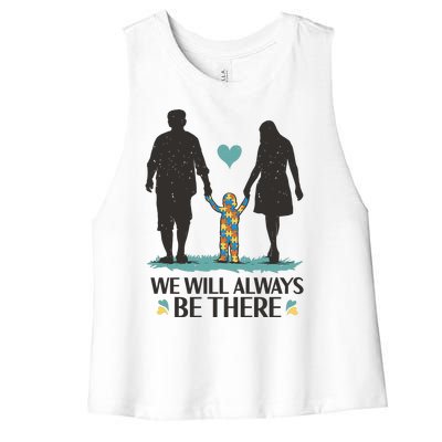 We Will Always Be There Autism Parent Women's Racerback Cropped Tank