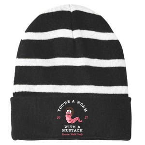 Worm With A Mustache James Tom Ariana Reality Striped Beanie with Solid Band