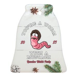 Worm With A Mustache James Tom Ariana Reality Ceramic Bell Ornament