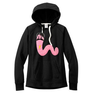 Worm With A Mustache James Tom Ariana Reality Women's Fleece Hoodie