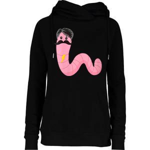 Worm With A Mustache James Tom Ariana Reality Womens Funnel Neck Pullover Hood