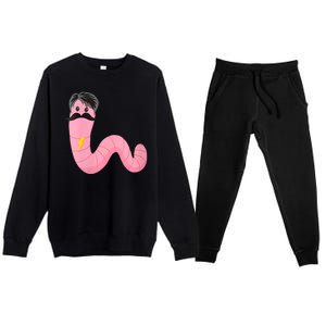 Worm With A Mustache James Tom Ariana Reality Premium Crewneck Sweatsuit Set