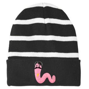 Worm With A Mustache James Tom Ariana Reality Striped Beanie with Solid Band