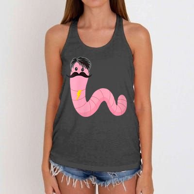 Worm With A Mustache James Tom Ariana Reality Women's Knotted Racerback Tank