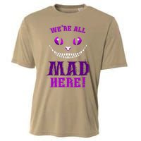 Womens We're All Mad Here Grinning Cheshire Cat Wonderland Cooling Performance Crew T-Shirt