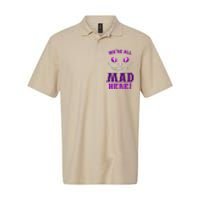 Womens We're All Mad Here Grinning Cheshire Cat Wonderland Softstyle Adult Sport Polo