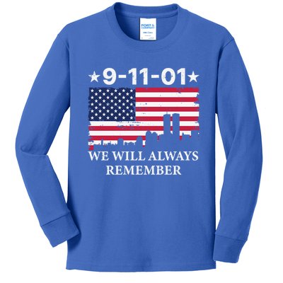 We Will Always Remember/never Forget 911 Great Gift Kids Long Sleeve Shirt