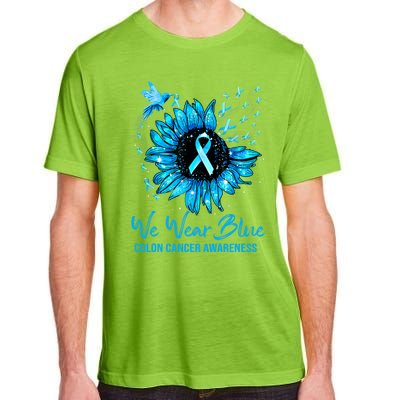 We Wear Blue Colon Cancer Awareness Ribbon Sunflower Gift Adult ChromaSoft Performance T-Shirt