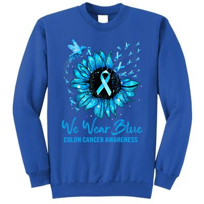 We Wear Blue Colon Cancer Awareness Ribbon Sunflower Gift Sweatshirt