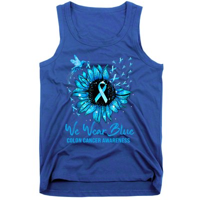 We Wear Blue Colon Cancer Awareness Ribbon Sunflower Gift Tank Top