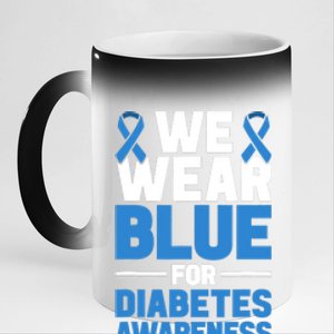 we wear bleu for DT1 awareness and support 11oz Black Color Changing Mug