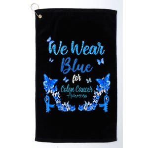 We Wear Blue Colorectal Colon Cancer Awareness Gift Platinum Collection Golf Towel