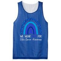 We Wear Blue For Colon Cancer Awareness Colorectal Rainbow Meaningful Gift Mesh Reversible Basketball Jersey Tank