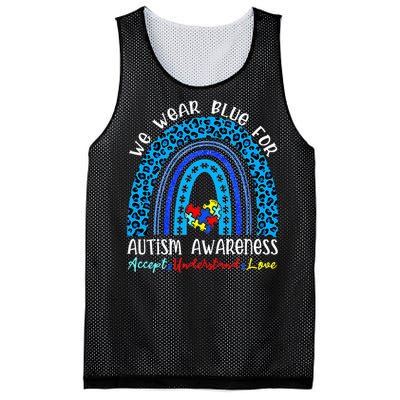 We Wear Blue For Autism Awareness Month Mesh Reversible Basketball Jersey Tank