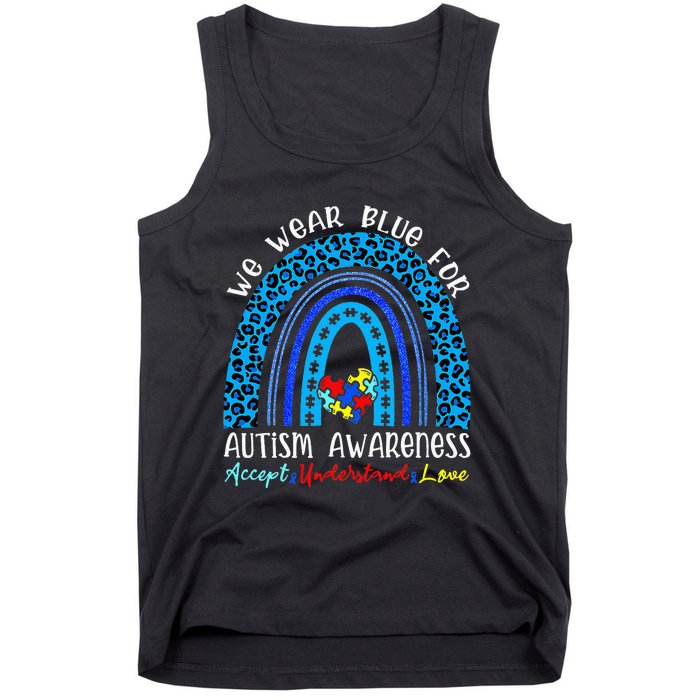 We Wear Blue For Autism Awareness Month Tank Top