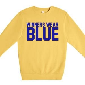 Winners Wear Blue Game Competition Premium Crewneck Sweatshirt