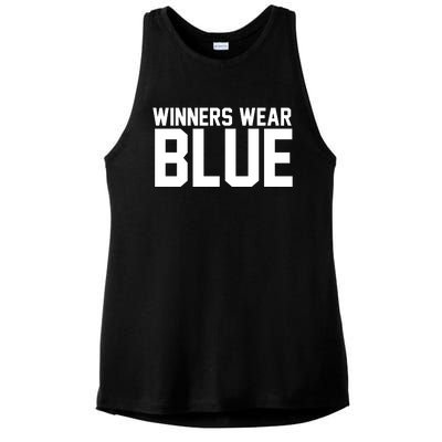 Winners Wear Blue Game Competition Ladies PosiCharge Tri-Blend Wicking Tank