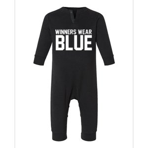 Winners Wear Blue Game Competition Infant Fleece One Piece