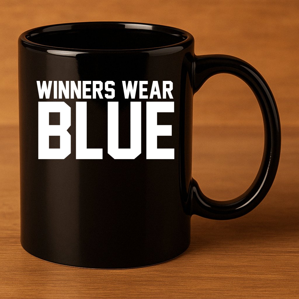 Winners Wear Blue Game Competition 11oz C Handle Ceramic Mug