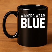 Winners Wear Blue Game Competition 11oz C Handle Ceramic Mug