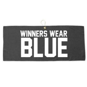 Winners Wear Blue Game Competition Large Microfiber Waffle Golf Towel