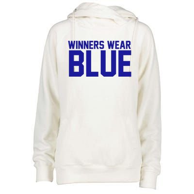 Winners Wear Blue Game Competition Womens Funnel Neck Pullover Hood