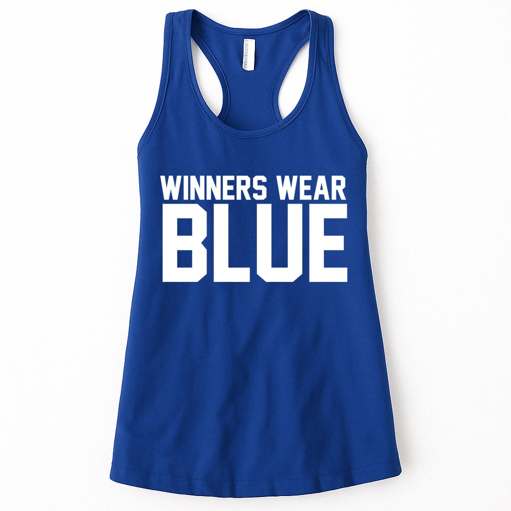 Winners Wear Blue Game Competition Womens Tank Top