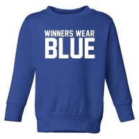 Winners Wear Blue Game Competition Toddler Sweatshirt