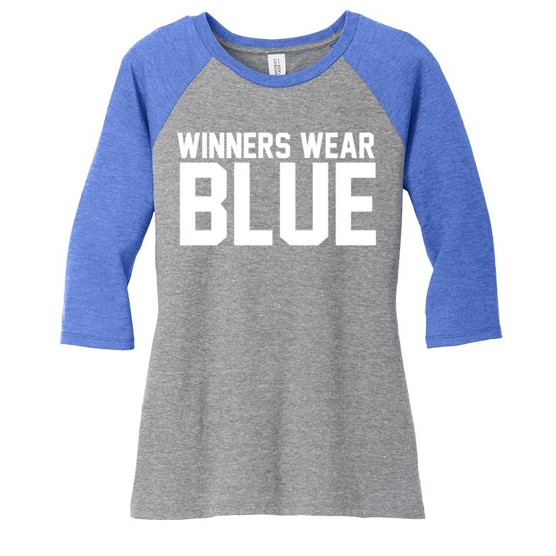Winners Wear Blue Game Competition Women's Tri-Blend 3/4-Sleeve Raglan Shirt