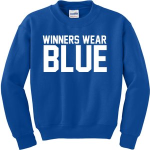 Winners Wear Blue Game Competition Kids Sweatshirt