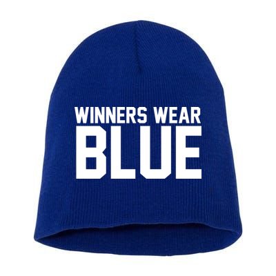 Winners Wear Blue Game Competition Short Acrylic Beanie