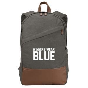 Winners Wear Blue Game Competition Cotton Canvas Backpack