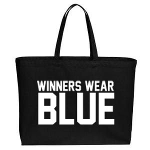 Winners Wear Blue Game Competition Cotton Canvas Jumbo Tote