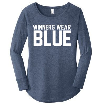 Winners Wear Blue Game Competition Women's Perfect Tri Tunic Long Sleeve Shirt