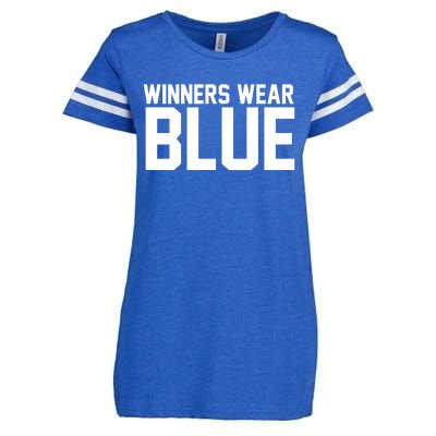 Winners Wear Blue Game Competition Enza Ladies Jersey Football T-Shirt