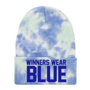 Winners Wear Blue Game Competition Tie Dye 12in Knit Beanie