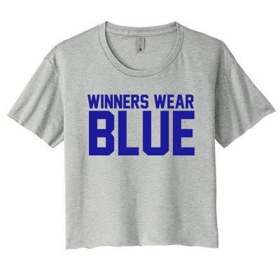 Winners Wear Blue Game Competition Women's Crop Top Tee