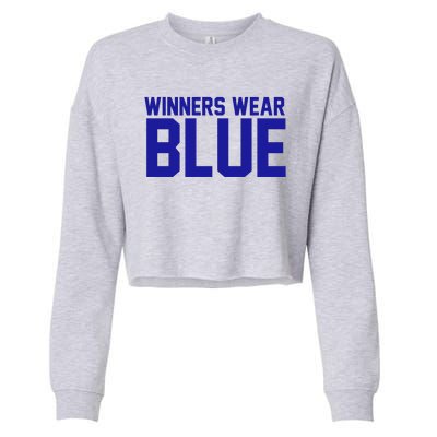 Winners Wear Blue Game Competition Cropped Pullover Crew